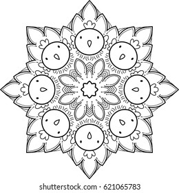 Beautiful mandala pattern. Can be used as a coloring book for children and adults to enjoy their hobby. 
