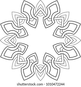 Beautiful mandala pattern. Creative ornament. Repeating art for background. Can be used as a coloring book for children and adults to enjoy their hobby. Also can be used as a tattoo design.
