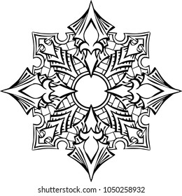 Beautiful mandala pattern. Creative ornament. Repeating art for background. Can be used as a coloring book for children and adults to enjoy their hobby. Also can be used as a tattoo design.