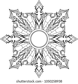 Beautiful mandala pattern. Creative ornament. Repeating art for background. Can be used as a coloring book for children and adults to enjoy their hobby. Also can be used as a tattoo design.