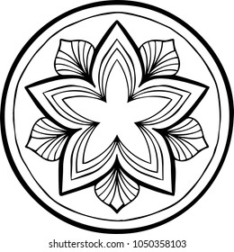 Beautiful mandala pattern. Creative ornament. Repeating art for background. Can be used as a coloring book for children and adults to enjoy their hobby. Also can be used as a tattoo design.