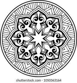 Beautiful mandala pattern. Creative ornament. Repeating art for background. Can be used as a coloring book for children and adults to enjoy their hobby. Also can be used as a tattoo design.