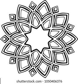 Beautiful mandala pattern. Creative ornament. Repeating art for background. Can be used as a coloring book for children and adults to enjoy their hobby. Also can be used as a tattoo design.
