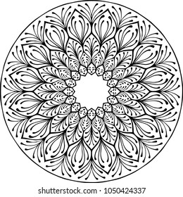Beautiful mandala pattern. Creative ornament. Repeating art for background. Can be used as a coloring book for children and adults to enjoy their hobby. Also can be used as a tattoo design.

