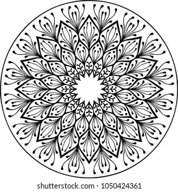 Beautiful mandala pattern. Creative ornament. Repeating art for background. Can be used as a coloring book for children and adults to enjoy their hobby. Also can be used as a tattoo design.
