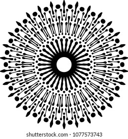 Beautiful mandala pattern. Creative ornament. Repeating art for background. Can be used as a coloring book for children and adults to enjoy their hobby. Also can be used as a tattoo design.