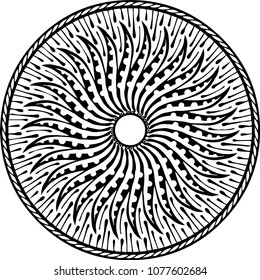 Beautiful mandala pattern. Creative ornament. Repeating art for background. Can be used as a coloring book for children and adults to enjoy their hobby. Also can be used as a tattoo design.