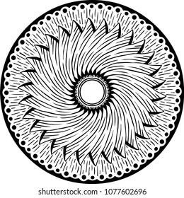 Beautiful mandala pattern. Creative ornament. Repeating art for background. Can be used as a coloring book for children and adults to enjoy their hobby. Also can be used as a tattoo design.