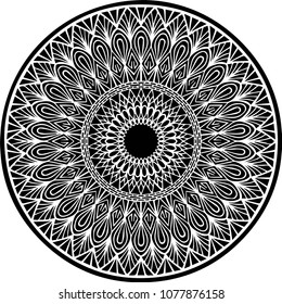 Beautiful mandala pattern. Creative ornament. Repeating art for background. Can be used as a coloring book for children and adults to enjoy their hobby. Also can be used as a tattoo design.
