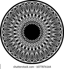 Beautiful mandala pattern. Creative ornament. Repeating art for background. Can be used as a coloring book for children and adults to enjoy their hobby. Also can be used as a tattoo design.
