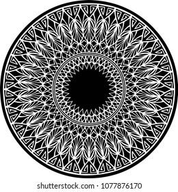 Beautiful mandala pattern. Creative ornament. Repeating art for background. Can be used as a coloring book for children and adults to enjoy their hobby. Also can be used as a tattoo design.
