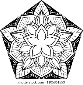Beautiful mandala pattern. Creative ornament. Repeating art for background. Can be used as a coloring book for children and adults to enjoy their hobby. Also can be used as a tattoo design.
