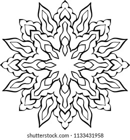 Beautiful mandala pattern. Creative ornament. Repeating art for background. Can be used as a coloring book for children and adults to enjoy their hobby. Also can be used as a tattoo design.