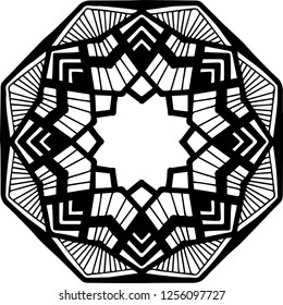 Beautiful mandala pattern. Creative ornament. Repeating art for background. Can be used as a coloring book for children and adults to enjoy their hobby. Also can be used as a tattoo design.