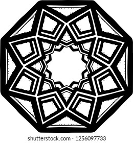 Beautiful mandala pattern. Creative ornament. Repeating art for background. Can be used as a coloring book for children and adults to enjoy their hobby. Also can be used as a tattoo design.