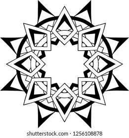 Beautiful mandala pattern. Creative ornament. Repeating art for background. Can be used as a coloring book for children and adults to enjoy their hobby. Also can be used as a tattoo design.