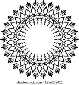 Beautiful mandala pattern. Creative ornament. Repeating art for background. Can be used as a coloring book for children and adults to enjoy their hobby. Also can be used as a tattoo design.