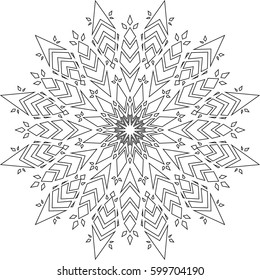 Beautiful mandala pattern. Creative Ornament. Repeat art for background. Can be used as a coloring book for children and adult to enjoy their hobby. Also can be used as a tattoo design.