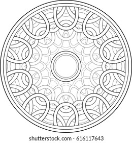 Beautiful mandala pattern. Creative ornament. Repeating art for background. Can be used as a coloring book for children and adults to enjoy their hobby. Also can be used as a tattoo design.