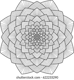 Beautiful mandala pattern. Creative ornament. Repeating art for background. Can be used as a coloring book for children and adults to enjoy their hobby. Also can be used as a tattoo design.