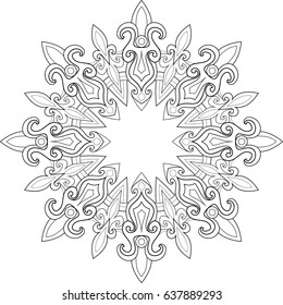 Beautiful mandala pattern. Creative ornament. Repeating art for background. Can be used as a coloring book for children and adults to enjoy their hobby. Also can be used as a tattoo design.