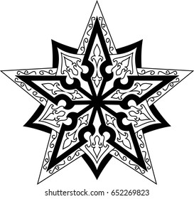Beautiful mandala pattern. Creative ornament. Repeating art for background. Can be used as a coloring book for children and adults to enjoy their hobby. Also can be used as a tattoo design.