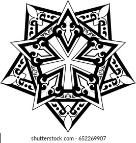 Beautiful mandala pattern. Creative ornament. Repeating art for background. Can be used as a coloring book for children and adults to enjoy their hobby. Also can be used as a tattoo design.