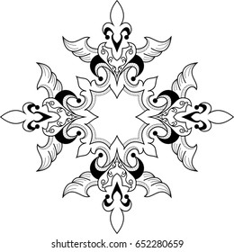 Beautiful mandala pattern. Creative ornament. Repeating art for background. Can be used as a coloring book for children and adults to enjoy their hobby. Also can be used as a tattoo design.