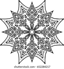 Beautiful mandala pattern. Creative ornament. Repeating art for background. Can be used as a coloring book for children and adults to enjoy their hobby. Also can be used as a tattoo design.