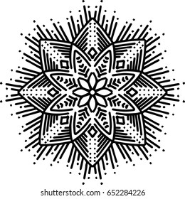 Beautiful mandala pattern. Creative ornament. Repeating art for background. Can be used as a coloring book for children and adults to enjoy their hobby. Also can be used as a tattoo design.