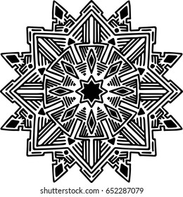 Beautiful mandala pattern. Creative ornament. Repeating art for background. Can be used as a coloring book for children and adults to enjoy their hobby. Also can be used as a tattoo design.