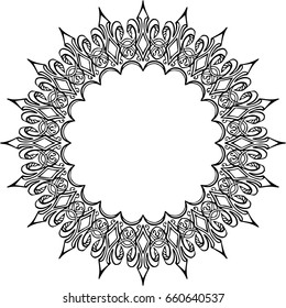 Beautiful mandala pattern. Creative ornament. Repeating art for background. Can be used as a decoration for artworks. Also can be used as a tattoo design.
