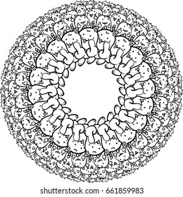 Beautiful mandala pattern. Creative ornament. Repeating art for background. Can be used as a coloring book for children and adults to enjoy their hobby. Also can be used as a tattoo design.