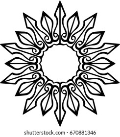 Beautiful mandala pattern. Creative ornament. Repeating art for background. Can be used as a coloring book for children and adults to enjoy their hobby. Also can be used as a tattoo design.
