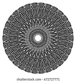 Beautiful mandala pattern. Creative ornament. Repeating art for background. Can be used as a coloring book for children and adults to enjoy their hobby. Also can be used as a tattoo design.
