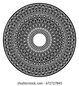 Beautiful mandala pattern. Creative ornament. Repeating art for background. Can be used as a coloring book for children and adults to enjoy their hobby. Also can be used as a tattoo design.
