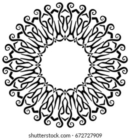 Beautiful mandala pattern. Creative ornament. Repeating art for background. Can be used as a coloring book for children and adults to enjoy their hobby. Also can be used as a tattoo design.
