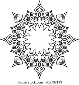 Beautiful mandala pattern. Creative ornament. Repeating art for background. Can be used as a coloring book for children and adults to enjoy their hobby. Also can be used as a tattoo design.