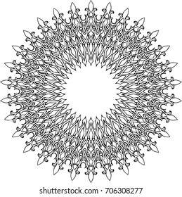 Beautiful mandala pattern. Creative ornament. Repeating art for background. Can be used as a coloring book for children and adults to enjoy their hobby. Also can be used as a tattoo design.
