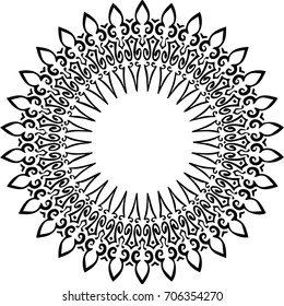 Beautiful mandala pattern. Creative ornament. Repeating art for background. Can be used as a coloring book for children and adults to enjoy their hobby. Also can be used as a tattoo design.