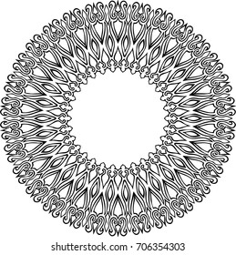 Beautiful mandala pattern. Creative ornament. Repeating art for background. Can be used as a coloring book for children and adults to enjoy their hobby. Also can be used as a tattoo design.