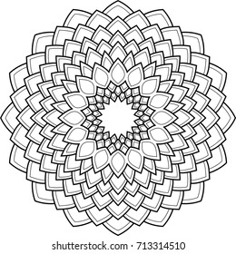 Beautiful mandala pattern. Creative ornament. Repeating art for background. Can be used as a coloring book for children and adults to enjoy their hobby. Also can be used as a tattoo design.