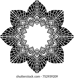 Beautiful mandala pattern. Creative ornament. Repeating art for background. Can be used as a coloring book for children and adults to enjoy their hobby. Also can be used as a tattoo design.