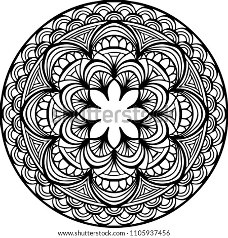 Beautiful mandala pattern. Creative ornament. Repeating art for background. Can be used as a coloring book for children and adults to enjoy their hobby. Also can be used as a tattoo design.