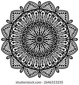 Beautiful Mandala Pattern Design. Tattoo design, mandala patterns, Arabic patterns, Rangoli, Alpona, Kolam, Paisley line art.   