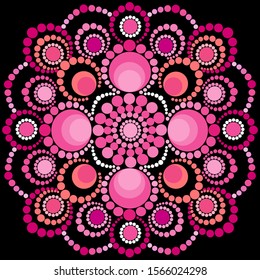 A beautiful mandala pattern isolated on black background. Decorating design for graphic, wallpaper, fabric and etc. 