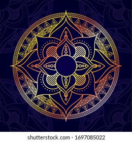 beautiful mandala with purple color background vector illustration design