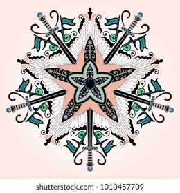 Beautiful mandala. Round ornamental pattern.
