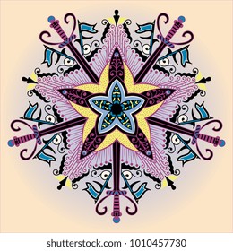 Beautiful mandala. Round ornamental pattern.
