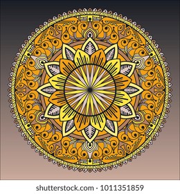 Beautiful mandala. Round ornamental pattern.